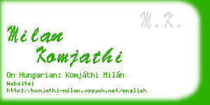 milan komjathi business card